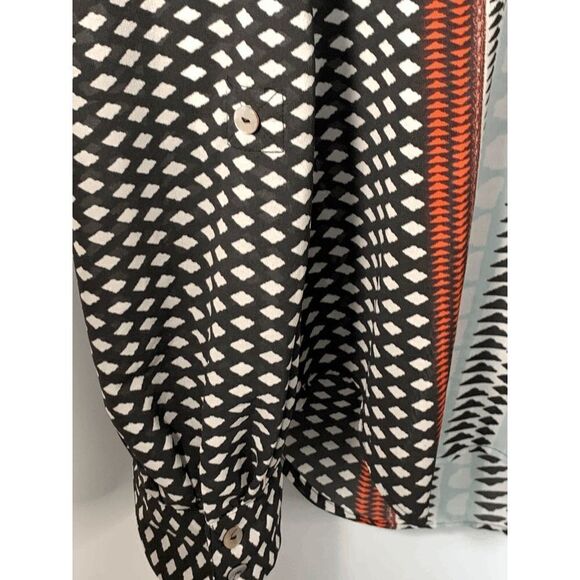 Sanctuary Long Sleeve V Neck Sheer Blouse Size Medium - Picture 5 of 9